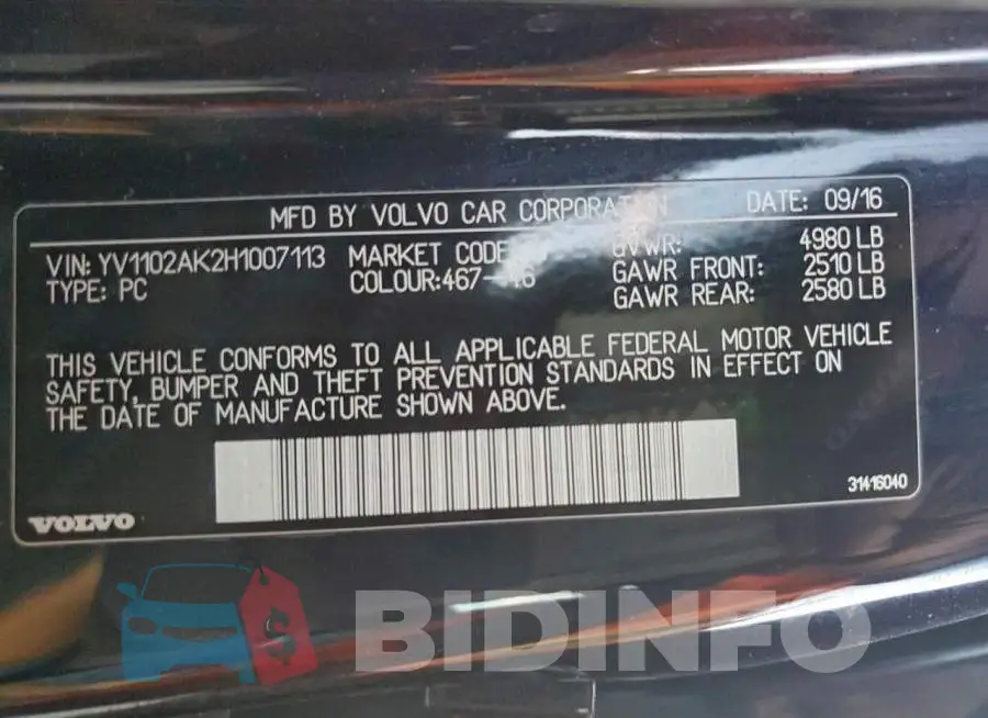 YV1102AK2H1007113 Photo# 13