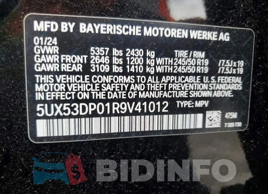 5UX53DP01R9V41012 Photo# 12