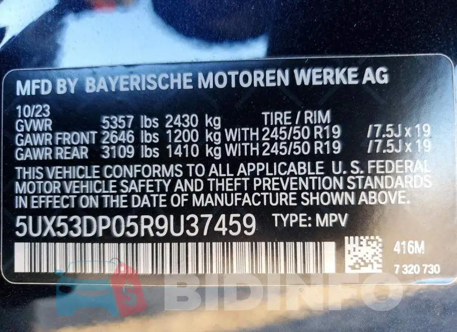 5UX53DP05R9U37459 Photo# 13