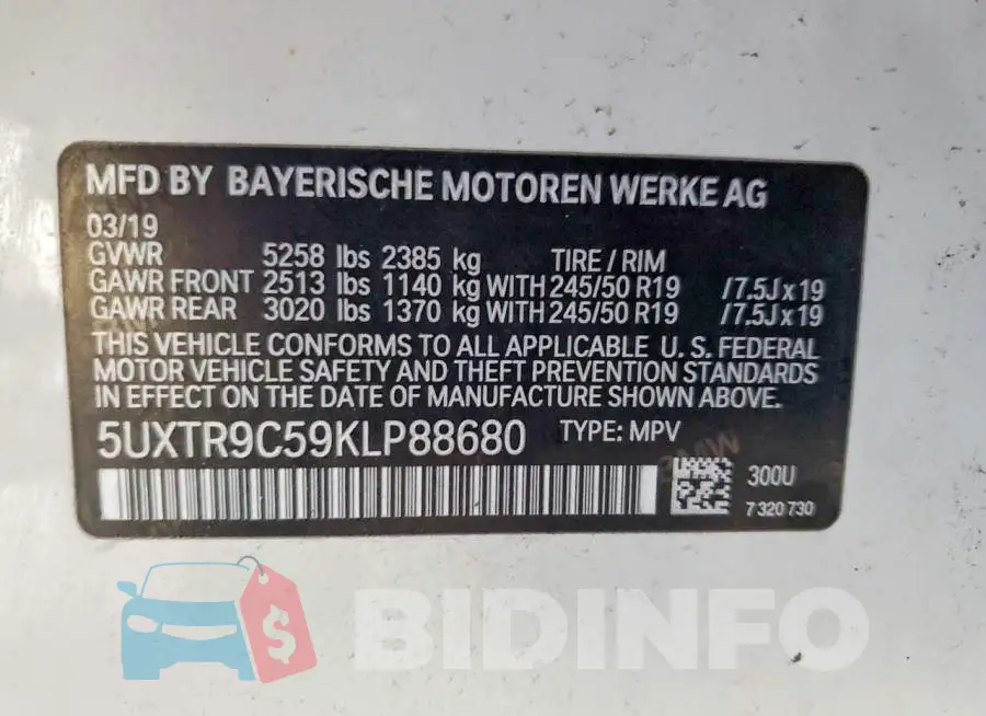 5UXTR9C59KLP88680 Photo# 14