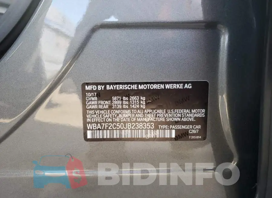 WBA7F2C50JB238353 Photo# 12