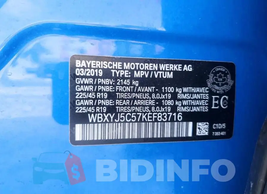 WBXYJ5C57KEF83716 Photo# 12