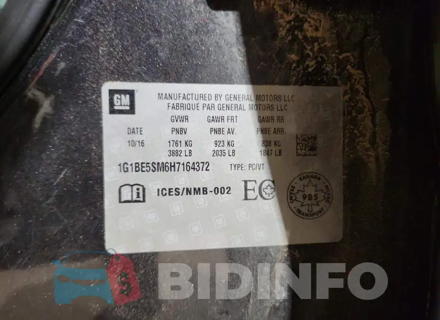 1G1BE5SM6H7164372 Photo# 12