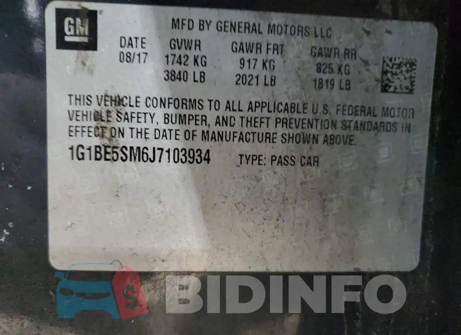 1G1BE5SM6J7103934 Photo# 13