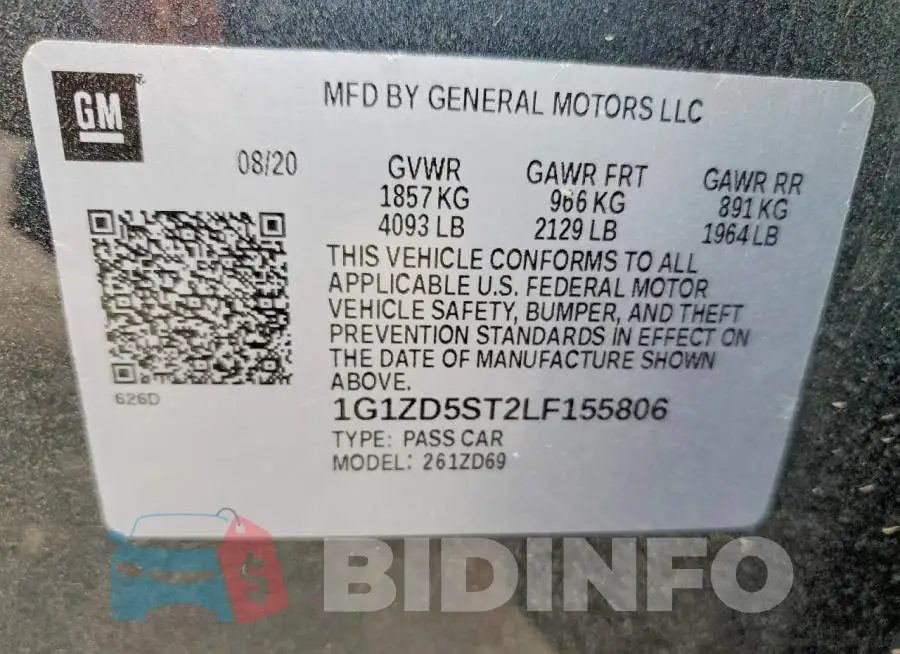 1G1ZD5ST2LF155806 Photo# 12