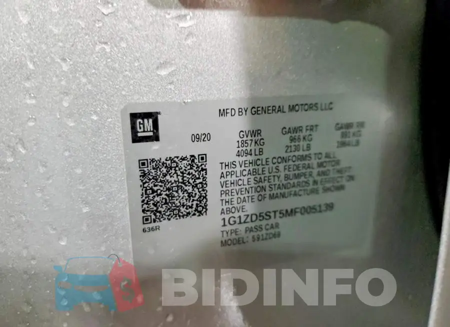 1G1ZD5ST5MF005139 Photo# 11