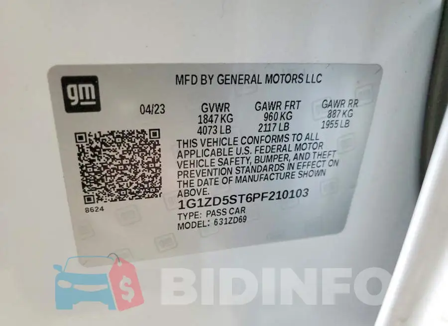 1G1ZD5ST6PF210103 Photo# 12