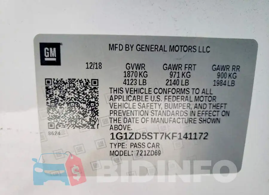 1G1ZD5ST7KF141172 Photo# 13