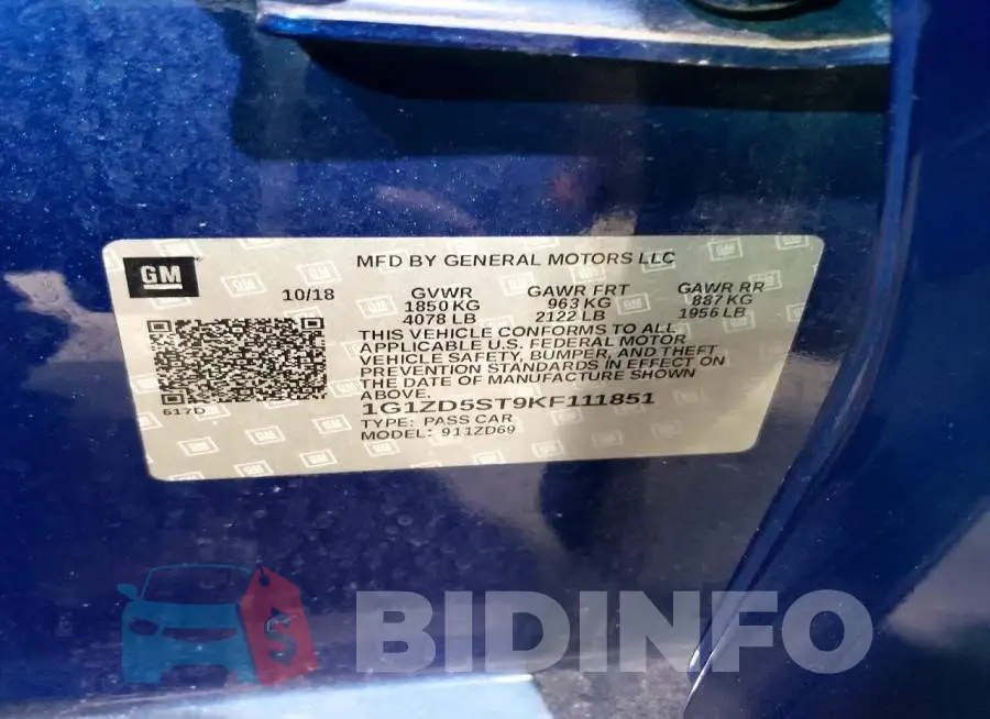 1G1ZD5ST9KF111851 Photo# 13