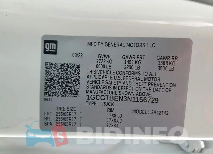 1GCGTBEN3N1166729 Photo# 12