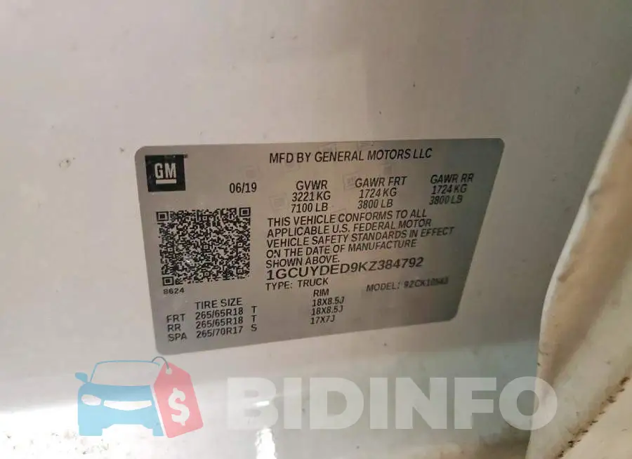 1GCUYDED9KZ384792 Photo# 13