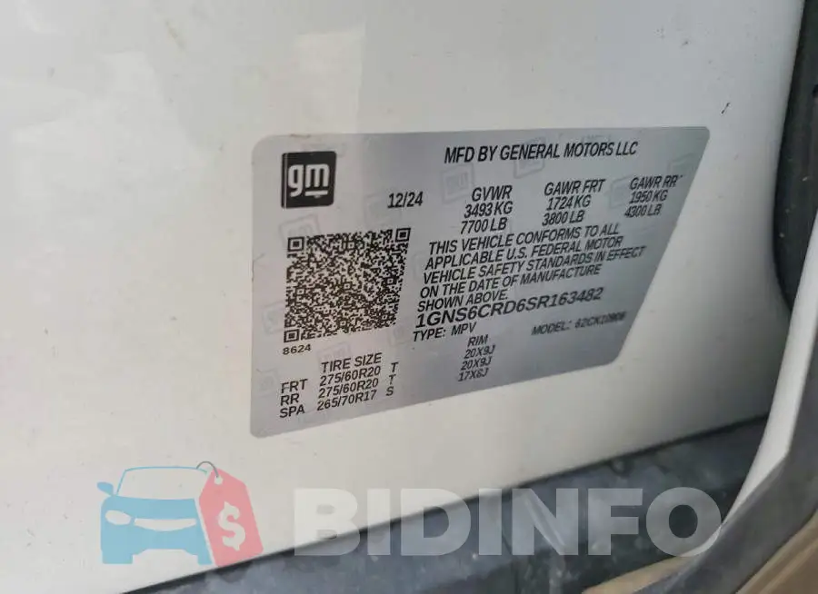 1GNS6CRD6SR163482 Photo# 13