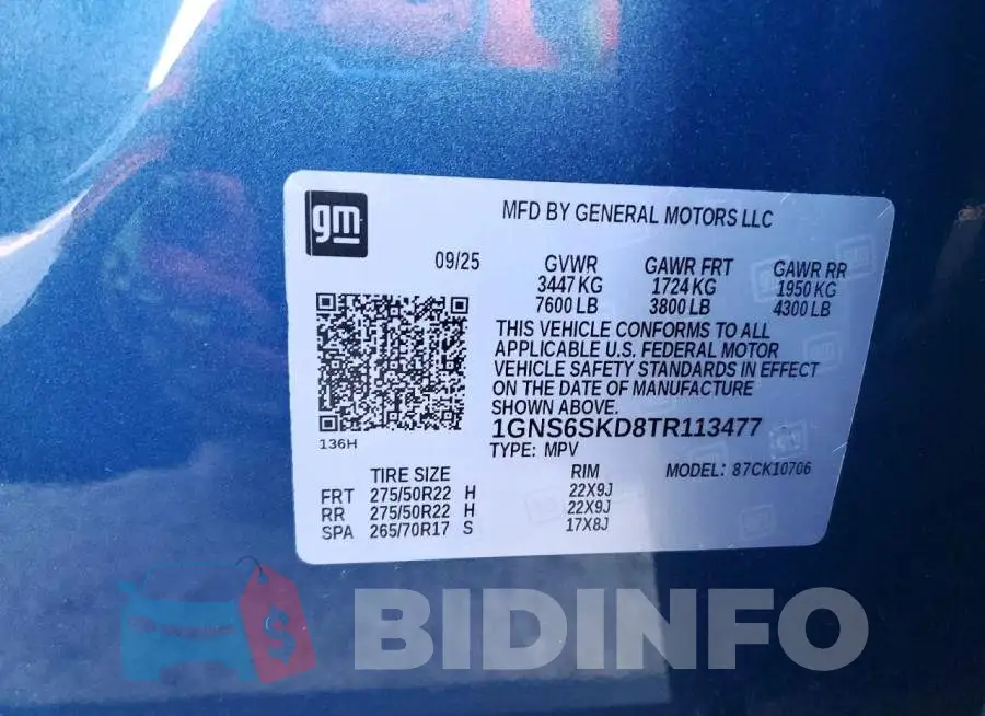 1GNS6SKD8TR113477 Photo# 14