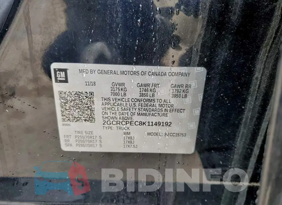 2GCRCPEC8K1149192 Photo# 12