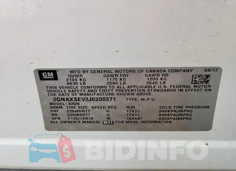 2GNAXSEV3J6200371 Photo# 13