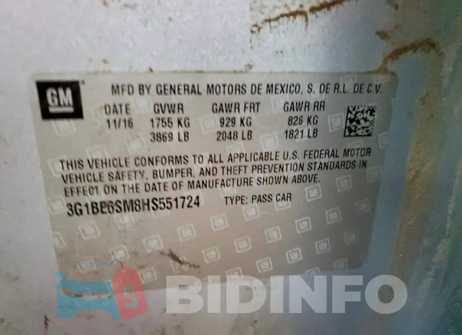 3G1BE6SM8HS551724 Photo# 13