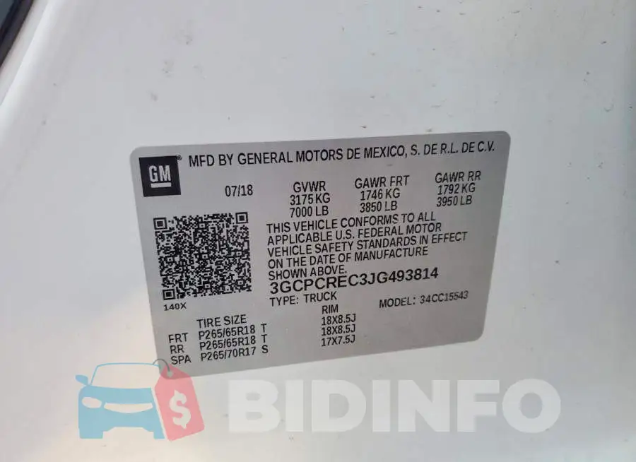 3GCPCREC3JG493814 Photo# 13