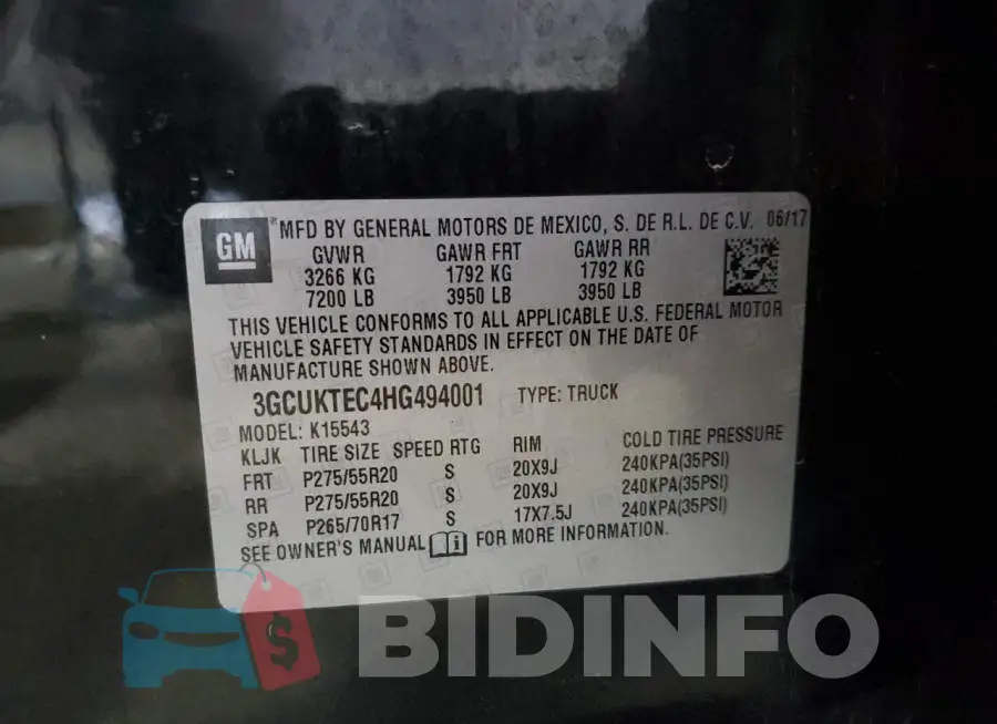 3GCUKTEC4HG494001 Photo# 12