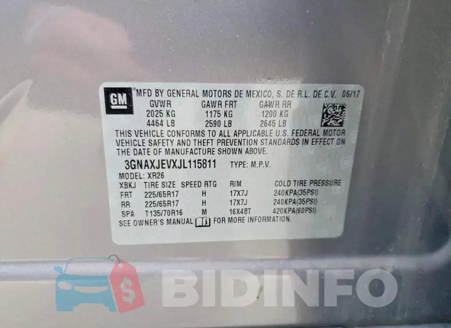 3GNAXJEVXJL115811 Photo# 13