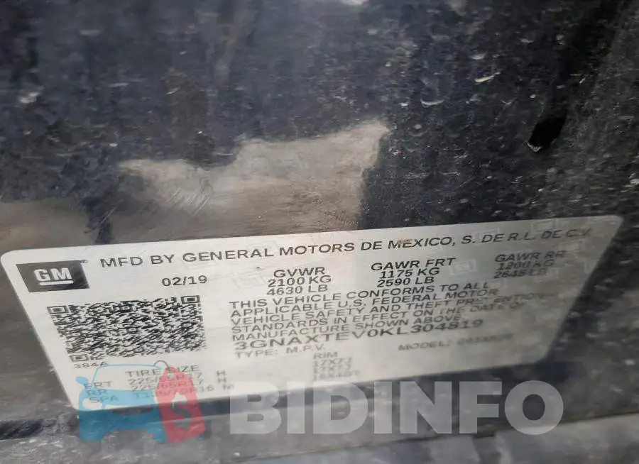 3GNAXTEV0KL304819 Photo# 13