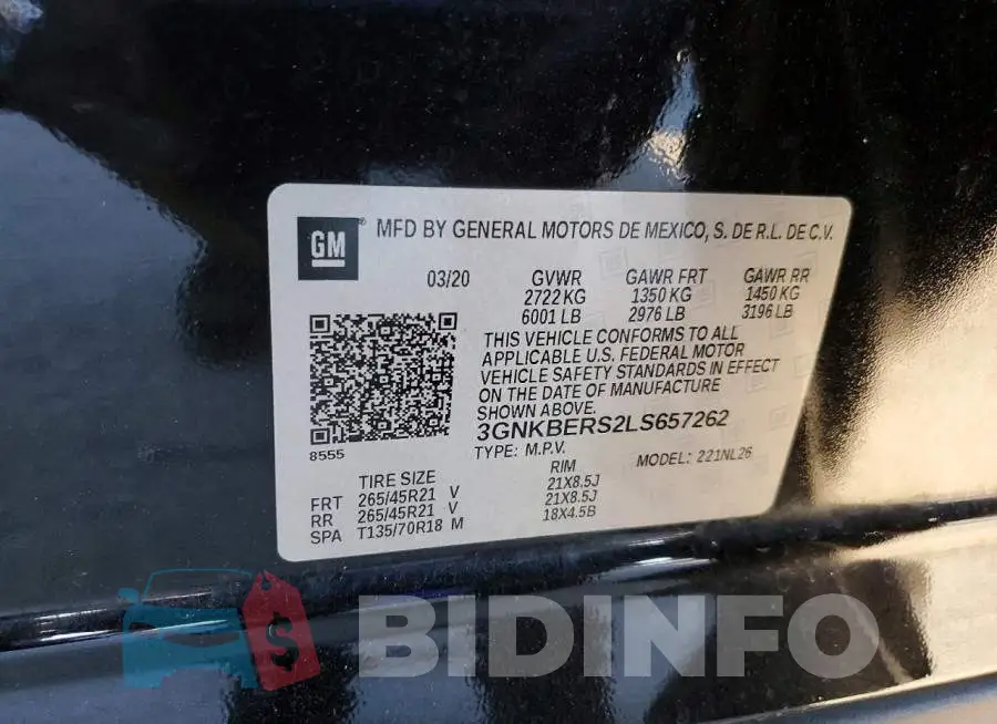 3GNKBERS2LS657262 Photo# 13