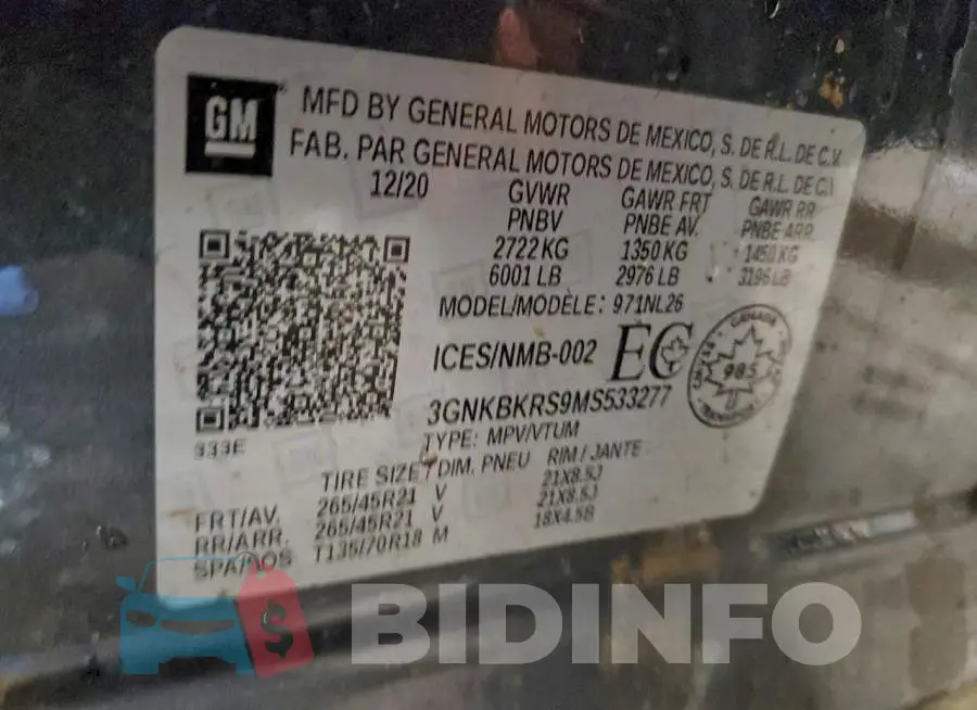 3GNKBKRS9MS533277 Photo# 13