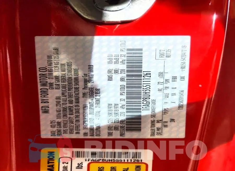 1FAGP8UH5S5111261 Photo# 13