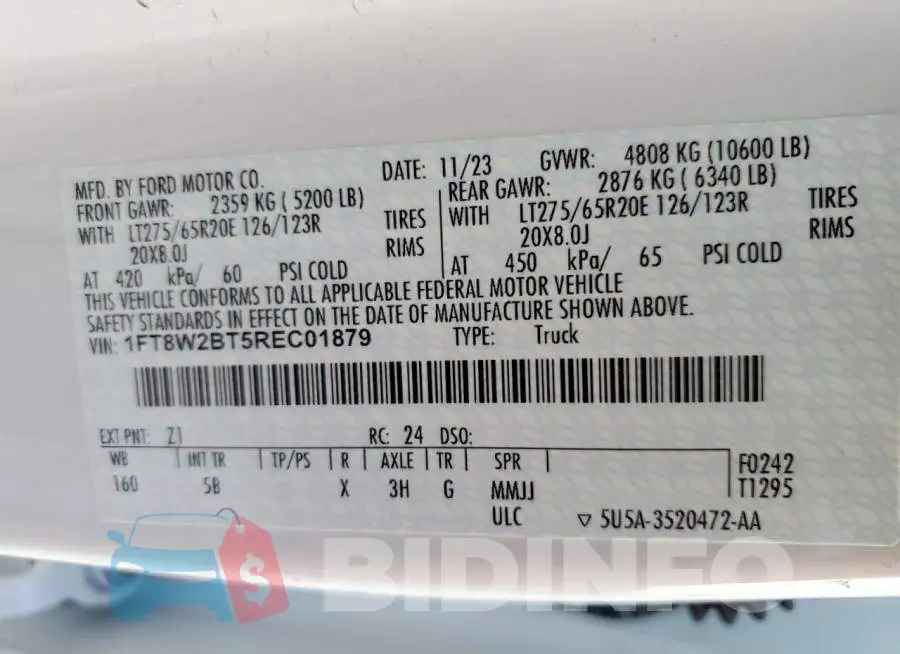 1FT8W2BT5REC01879 Photo# 12