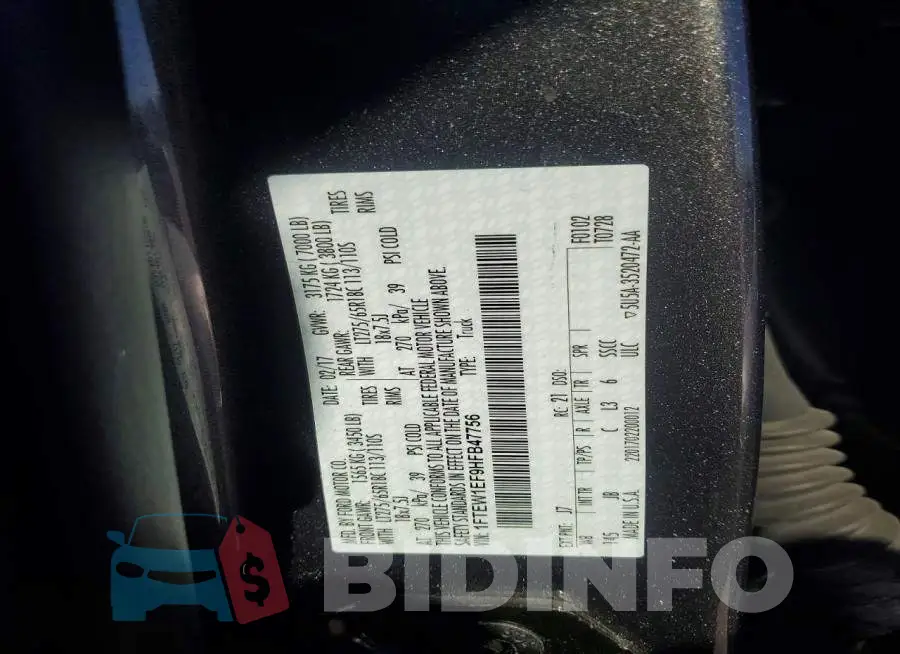 1FTEW1EF9HFB47756 Photo# 12