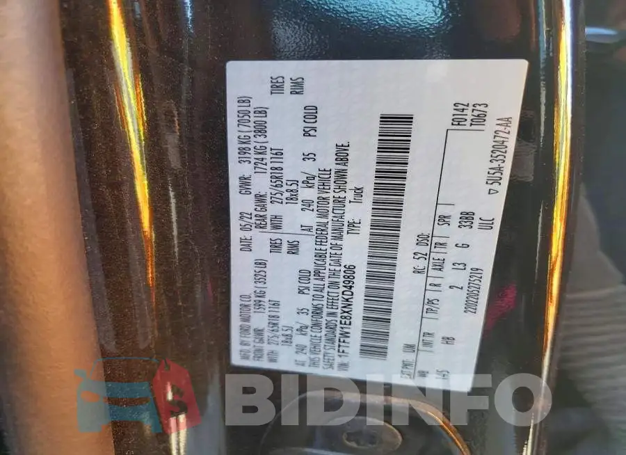 1FTFW1E8XNKD49806 Photo# 13