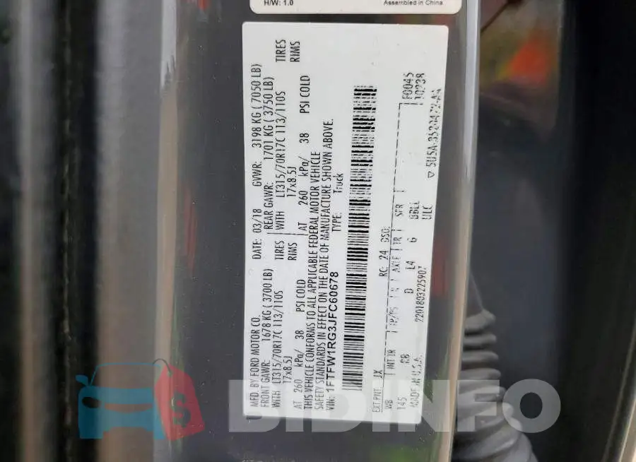 1FTFW1RG3JFC60678 Photo# 12