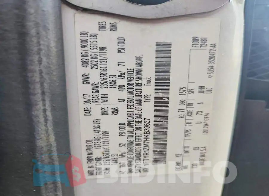 1FTYR1ZM7HKB39627 Photo# 13