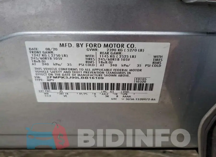 2FMPK3J90LBB16109 Photo# 13