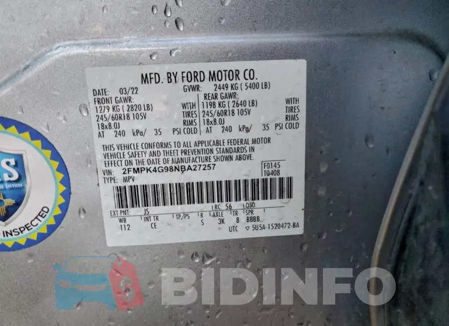 2FMPK4G98NBA27257 Photo# 12