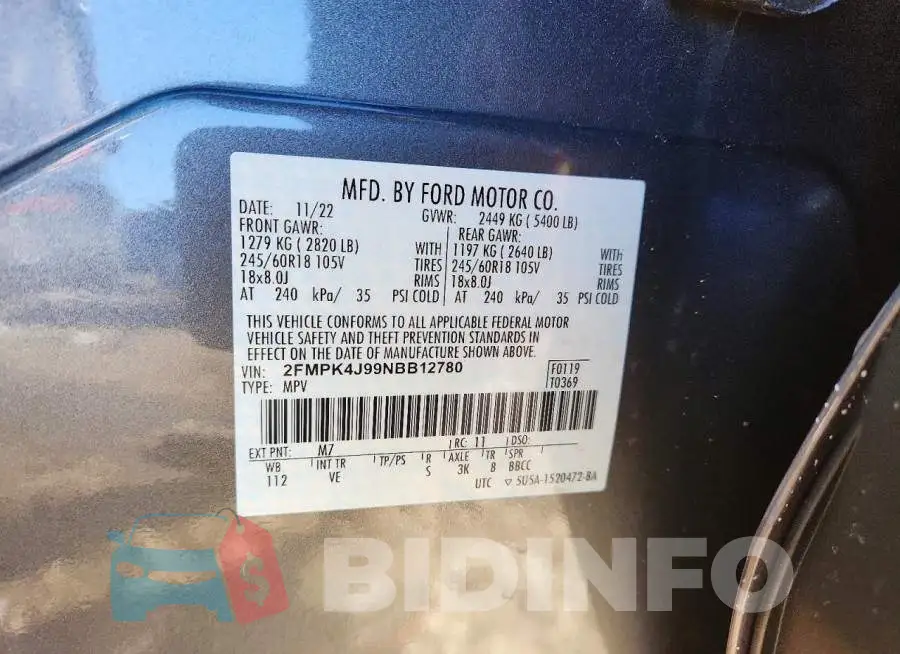 2FMPK4J99NBB12780 Photo# 13