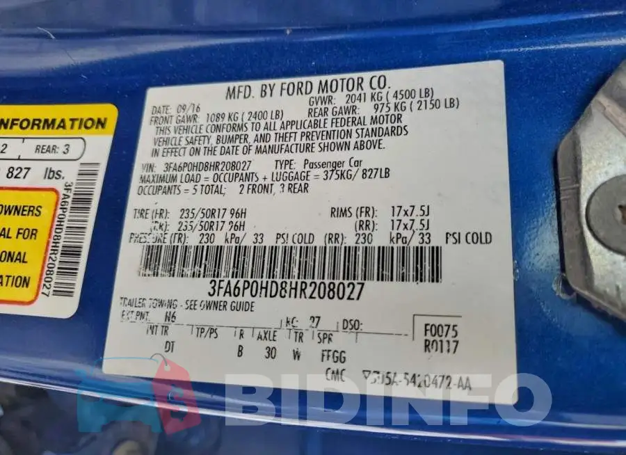 3FA6P0HD8HR208027 Photo# 12