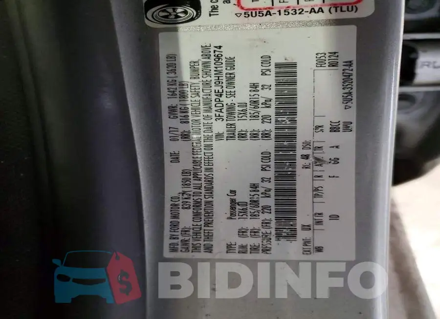 3FADP4EJ9HM109674 Photo# 13