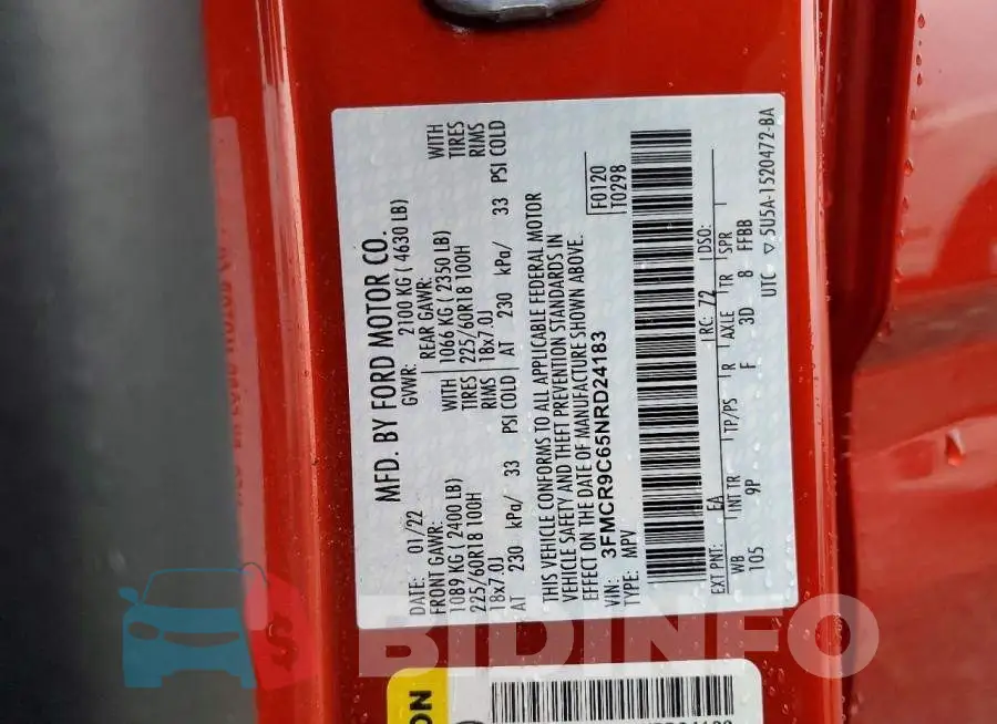 3FMCR9C65NRD24183 Photo# 13