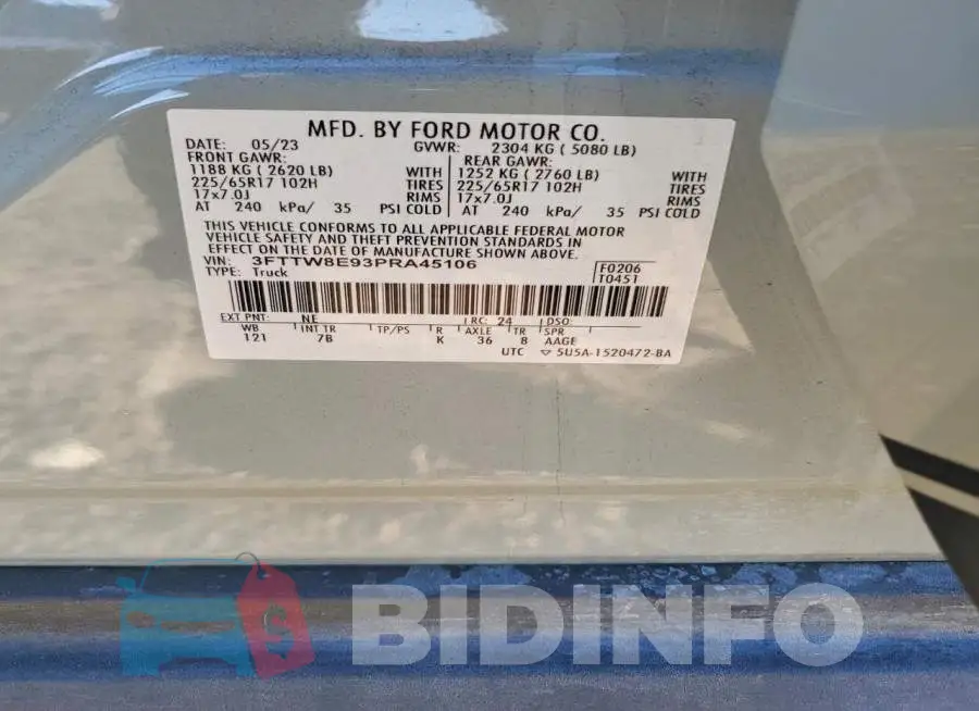 3FTTW8E93PRA45106 Photo# 12