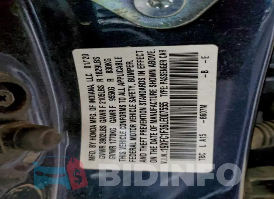 19XFC1F36LE007555 Photo# 12