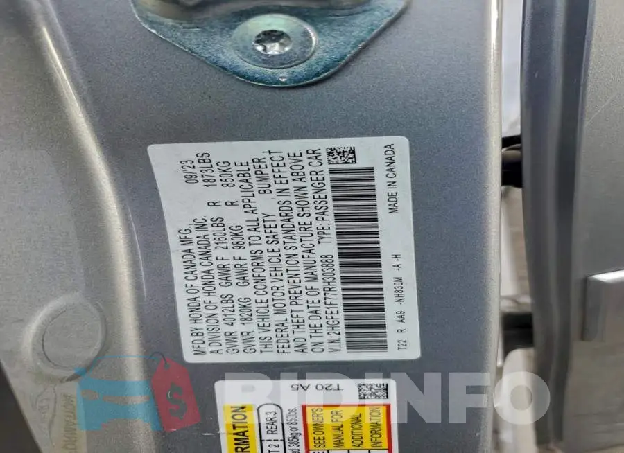 2HGFE1F77RH303888 Photo# 12