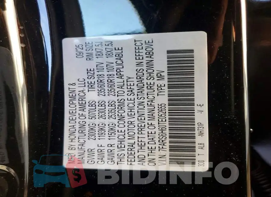 7FARS6H60TE052655 Photo# 6