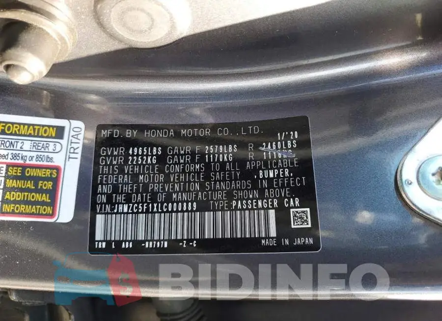JHMZC5F1XLC000889 Photo# 12