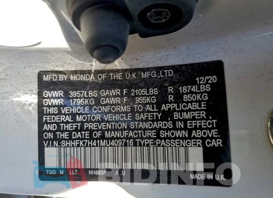 SHHFK7H41MU409716 Photo# 12