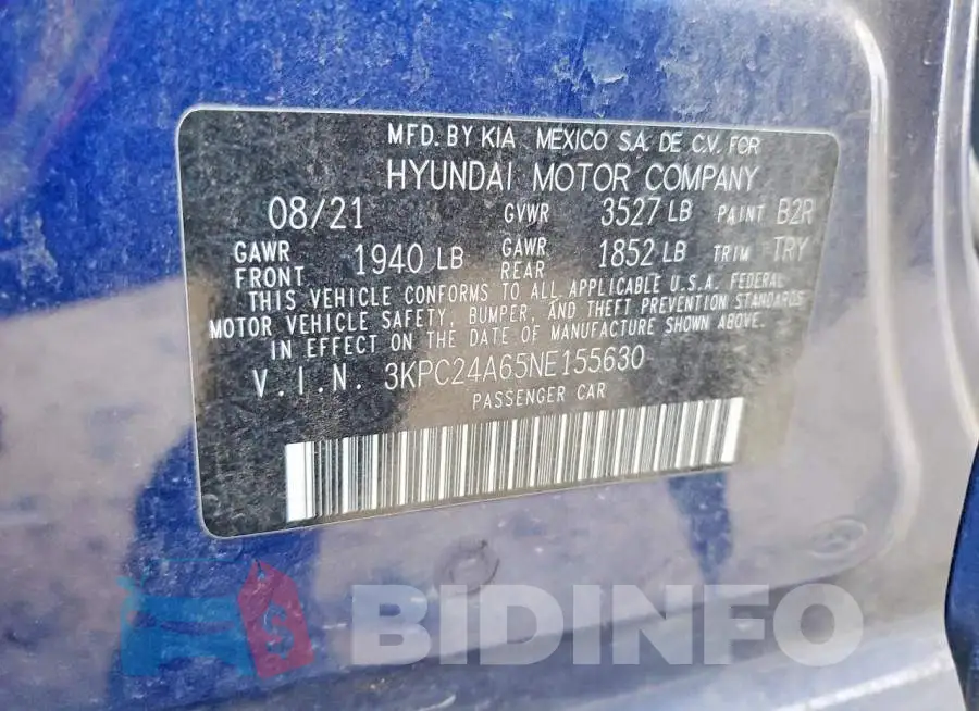 3KPC24A65NE155630 Photo# 12