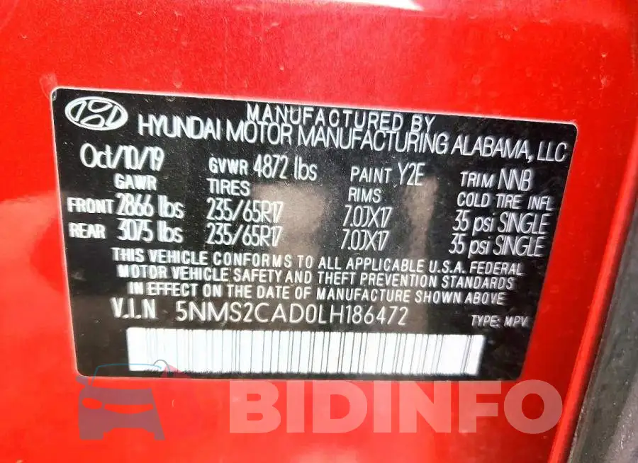 5NMS2CAD0LH186472 Photo# 13