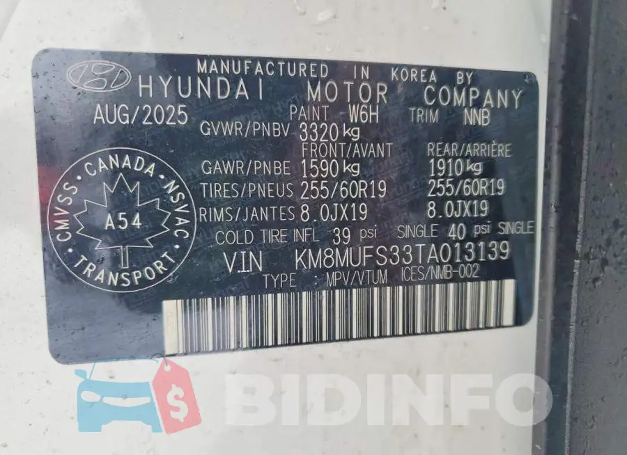 KM8MUFS33TA013139 Photo# 13
