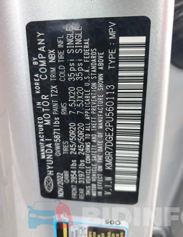 KM8R7DGE2PU560113 Photo# 13