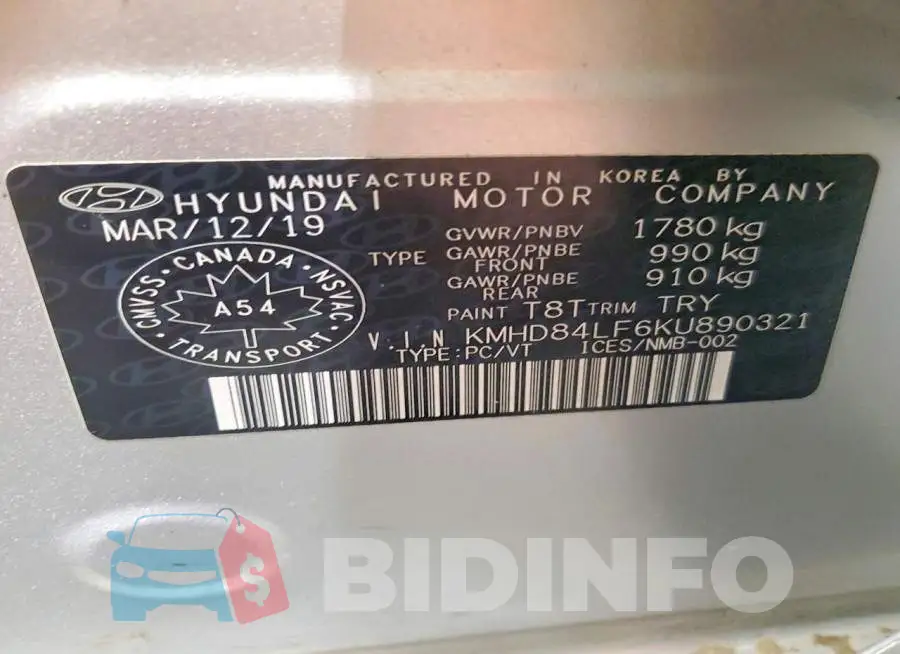 KMHD84LF6KU890321 Photo# 12