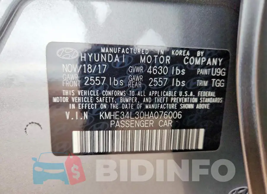 KMHE34L30HA076006 Photo# 13